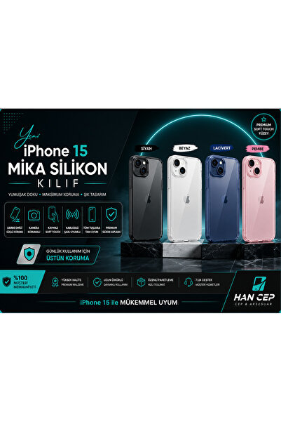 Apple iPhone 15 Sert Şeffaf (Mika) Telefon Kılıfı