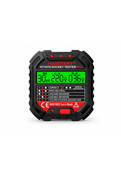 Habotest Tester de priza Habotest, testare RCD, 6 tipuri de diagnosticare a d...