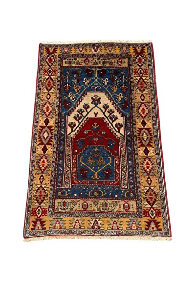 BURAK HALI El Dokuma Az Hatalı Yahyalı Halısı Seccade 95x150 Kök Boya %100 Yü...