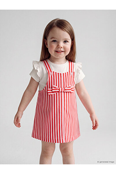 LC Waikiki Esvab • Modern & Distinctive Striped Baby Girl Gabardine Dress