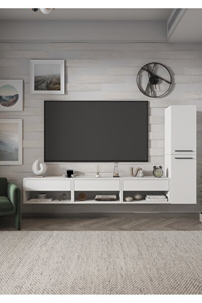 nettrends.net the new trend of shopping Duvara Monte TV Ünitesi Beyaz Dolaplı...