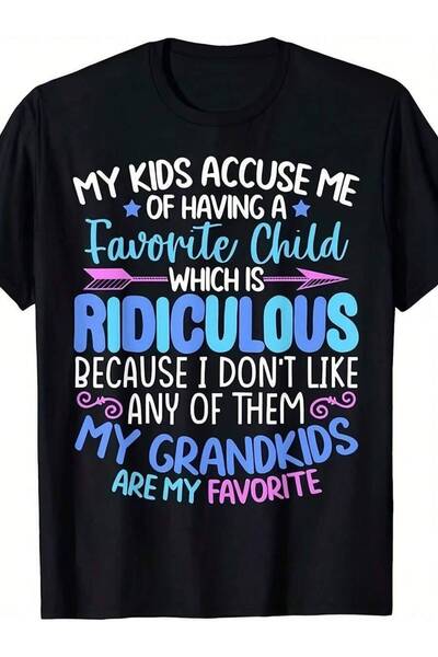 29CUN Men'S Grandma'S Child Graphic T-Shirt| "My Favorite Child" Saying With ...