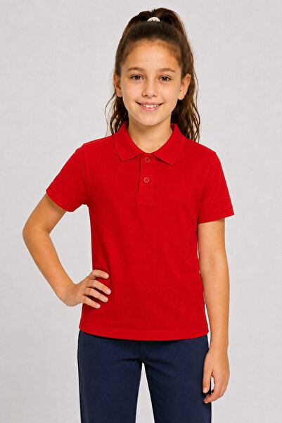 caddekids Girls' Short Sleeve Polo Collar T-Shirt School T-Shirt Cotton Casua...
