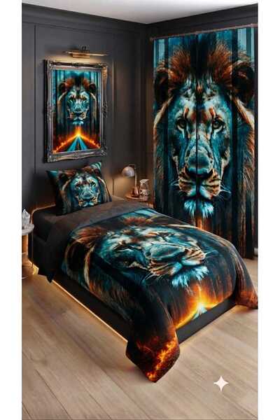 Elmas Dizayn 280*240 Cm. Special Design Single Bedding Set with Background Cu...