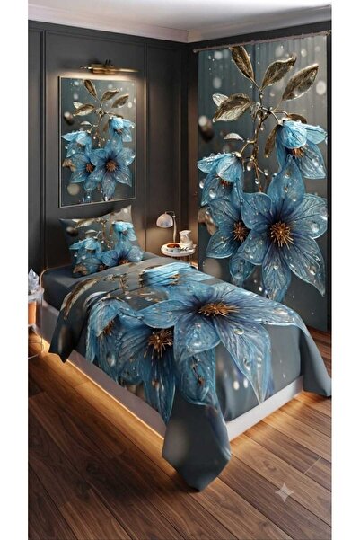 Elmas Dizayn 280*240 Cm. Special Design Single Bedding Set with Background Cu...