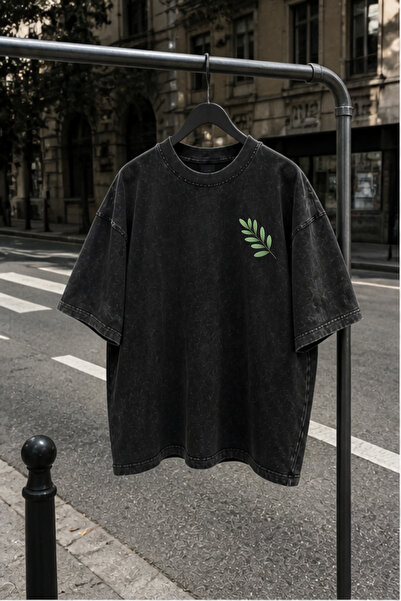 HOFFNUNG Unisex Oversize Vintage Washed Street Style Μόδα του δρόμου Βαμβακερ...