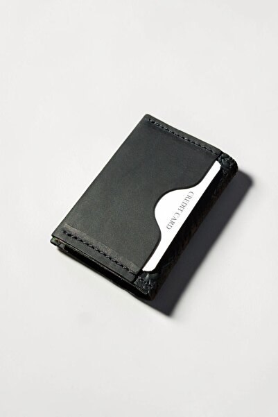 MAT Deri Genuine Leather Card Holder with Shawl Pattern, Minimal Size, Men's ...