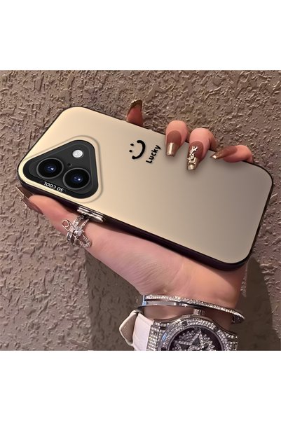 CHICASELUX غطاء وجه مبتسم بسيط متوافق مع iPhone 16 Plus، بتصميم عصري ومريح وأ...