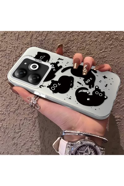 CHICASELUX Infinix Smart 8/8 Pro/8 Plus Compatible High-Quality Fun Black Cat...