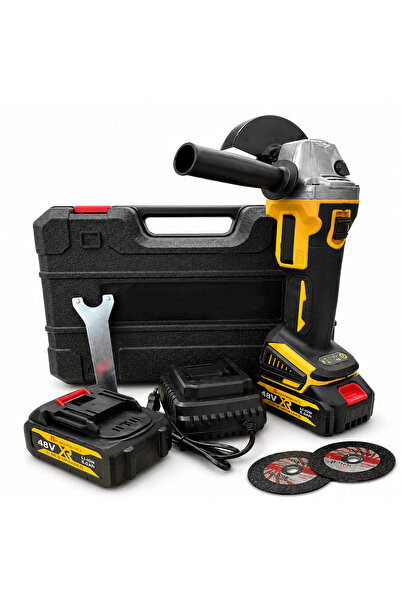 Rovitech Polizor unghiular fără fir, 48 V – Kit complet cu 2 baterii de 5.0 A...