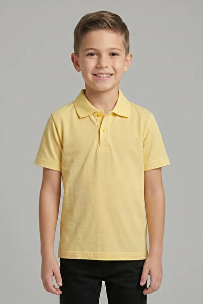 NACAR STORE Çocuk Unisex Pamuklu Polo Yaka Kısa Kol Okul Forması T-shırt (Oku...
