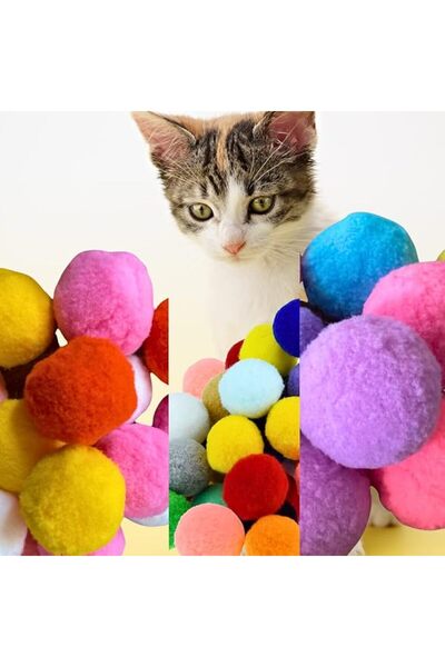 GENERAL Premium Soft Pom Pom Balls for Kittens - Lightweight, Interactive, As...