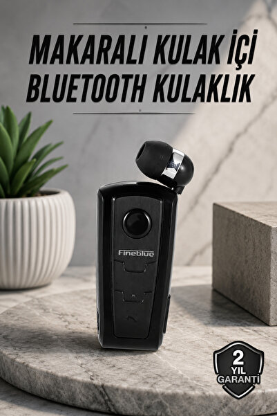 UCUZTEKNO Tüm Telefonlara Uyumlu Mikrofonlu Titreşimli Makaralı Bluetooth Kul...