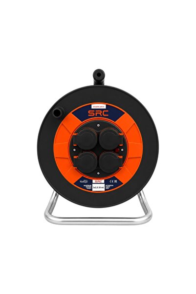 SRC Prelungitor rola cu tambur 3x2.5 mm², 20 m, 4 prize, maner transport ergonomic