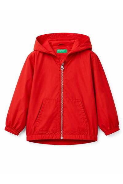 United Colors of Benetton Benetton Baby Boy Hooded Lined Raincoat 1-6 Years Red