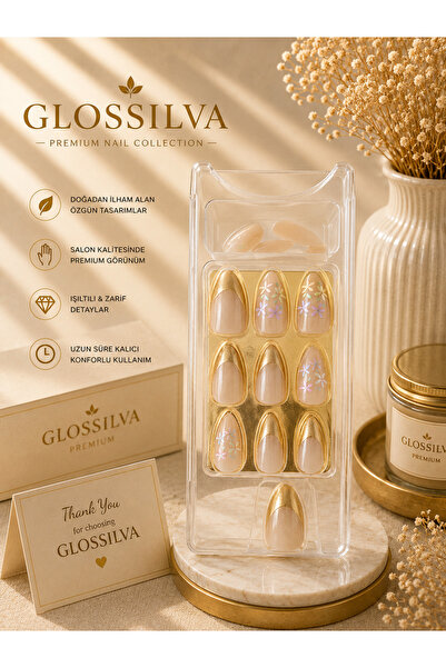 Glossilva Gold French Press-On Nails