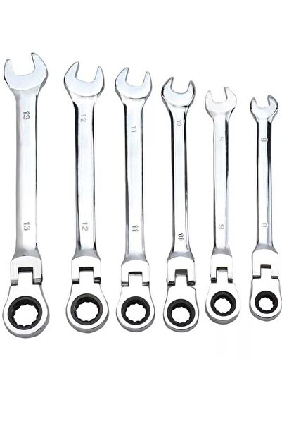 Generic Chrome Flexible Ratchet Wrench Set Practical and Durable sliver color...