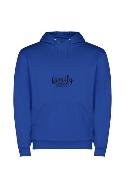 iLovePrints Crazy Love, Cozy Family Φούτερ με κουκούλα σε χρώμα Μπλε