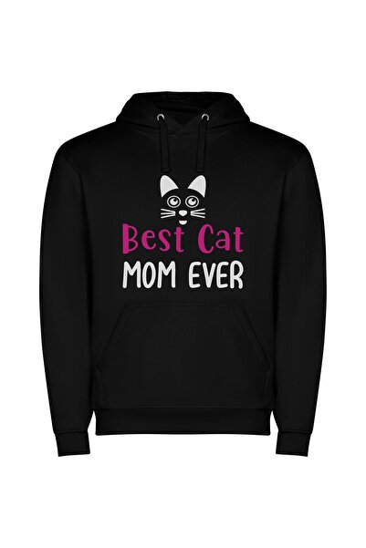 iLovePrints Purr-fect Feline Fantasia Φούτερ με κουκούλα σε χρώμα Μαύρο