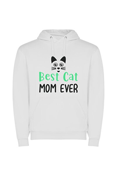 iLovePrints Purr-fect Feline Fantasia Φούτερ με κουκούλα σε χρώμα Λευκό