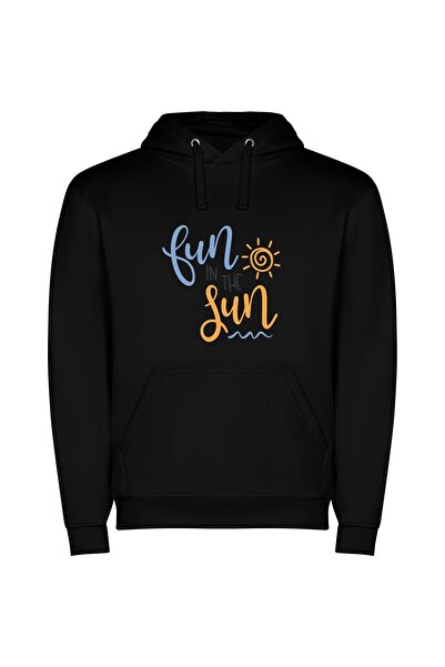 iLovePrints Sunny Blissful Escapades Φούτερ με κουκούλα σε χρώμα Μαύρο