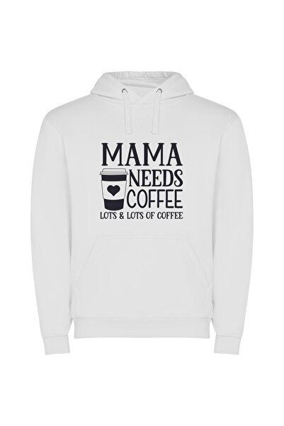 iLovePrints Java for Super Moms Φούτερ με κουκούλα σε χρώμα Λευκό