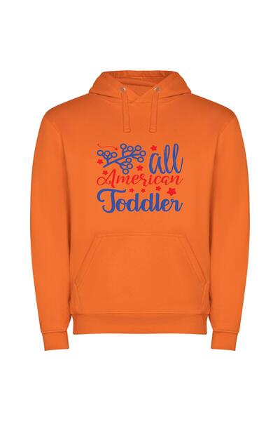 iLovePrints American Toddler's Total Portrait Φούτερ με κουκούλα σε χρώμα Πορ...