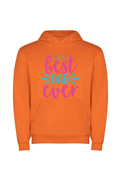 iLovePrints Dad-perfect Typography Bliss Φούτερ με κουκούλα σε χρώμα Πορτοκαλί