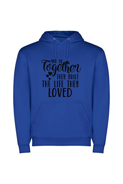 iLovePrints Love's Lifelong Framework Φούτερ με κουκούλα σε χρώμα Μπλε
