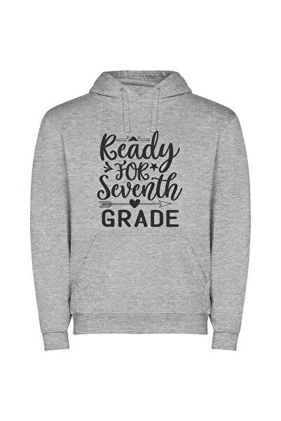 iLovePrints Grade 7: Ready-Made Print Φούτερ με κουκούλα σε χρώμα Γκρι