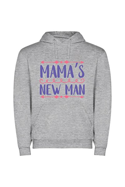 iLovePrints Grandma's Inspired Maternal Man Φούτερ με κουκούλα σε χρώμα Γκρι