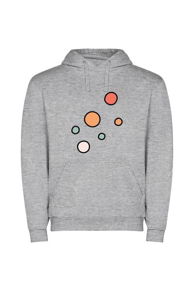 iLovePrints Colorful Dot Array Φούτερ με κουκούλα σε χρώμα Γκρι