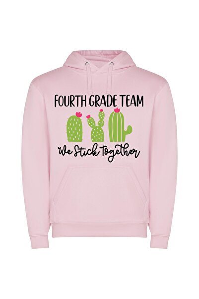 iLovePrints Cacti United: Fourth Grade Φούτερ με κουκούλα σε χρώμα Ροζ
