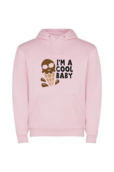 iLovePrints Cool Baby Cone Bliss Φούτερ με κουκούλα σε χρώμα Ροζ