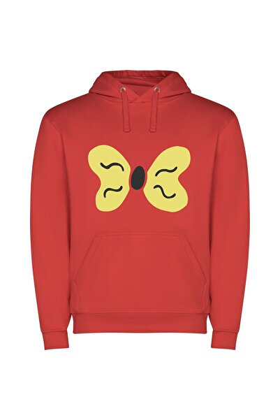 iLovePrints Fluttering Elegance: Whimsical Bow Φούτερ με κουκούλα σε χρώμα Κό...