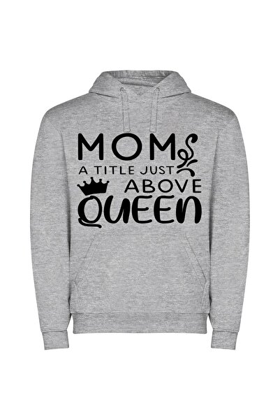 iLovePrints Moms: Royal Unlimited Love Φούτερ με κουκούλα σε χρώμα Γκρι