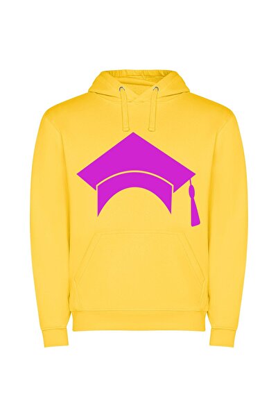iLovePrints Vibrant Graduation Elegance Φούτερ με κουκούλα σε χρώμα Κίτρινο