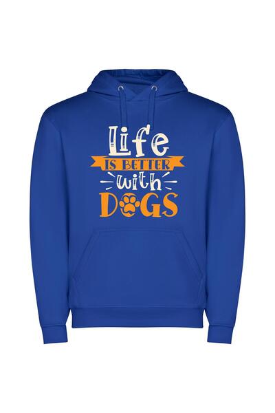 iLovePrints Precise Pooch Proclamation Φούτερ με κουκούλα σε χρώμα Μπλε