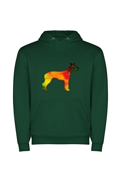 iLovePrints Colorful Holographic Dog Silhouette Φούτερ με κουκούλα σε χρώμα Π...