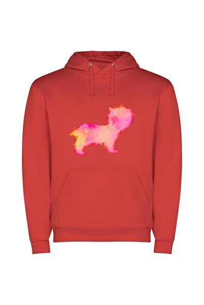 iLovePrints Furry Fantasia Canines Φούτερ με κουκούλα σε χρώμα Κόκκινο