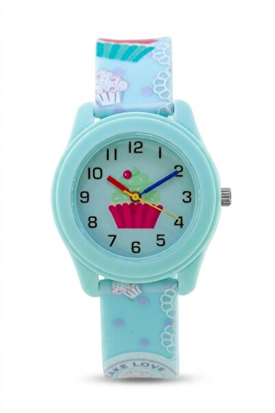 Saattino Kız Çocuk Kol Saati Turkuaz Cupcake Desenli Analog ST-304425