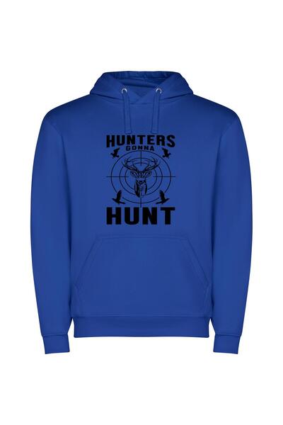 iLovePrints Monochrome Wild: Hunt Masters Φούτερ με κουκούλα σε χρώμα Μπλε