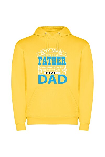 iLovePrints Dad by My Side Φούτερ με κουκούλα σε χρώμα Κίτρινο