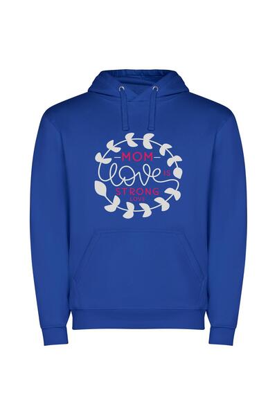 iLovePrints Maternal Bond: Strong Love Φούτερ με κουκούλα σε χρώμα Μπλε
