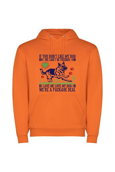 iLovePrints Furry Friendship Insignia Φούτερ με κουκούλα σε χρώμα Πορτοκαλί
