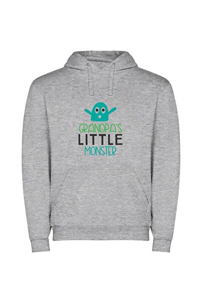 iLovePrints Whimsical Kiddo's Monster Bash Φούτερ με κουκούλα σε χρώμα Γκρι