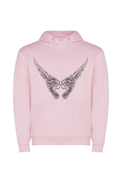 iLovePrints Regal Monochrome Avian Grace Φούτερ με κουκούλα σε χρώμα Ροζ