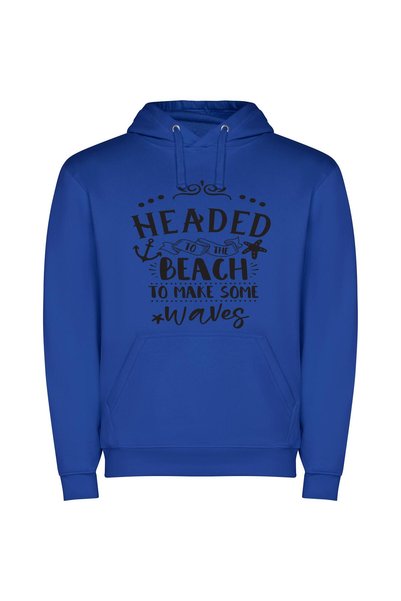 iLovePrints Beach Waves Unleashed Φούτερ με κουκούλα σε χρώμα Μπλε