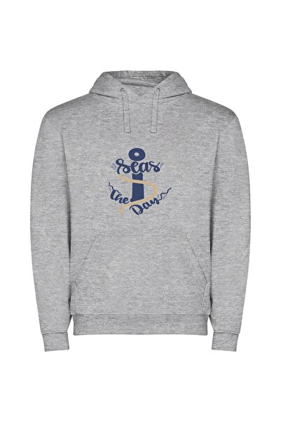 iLovePrints Sailor's Serene Escape Φούτερ με κουκούλα σε χρώμα Γκρι
