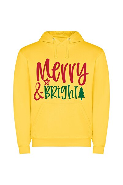 iLovePrints Vibrant Holiday Illumination Φούτερ με κουκούλα σε χρώμα Κίτρινο